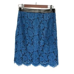 XS Brixon Ivy Navy Lace Pencil Skirt